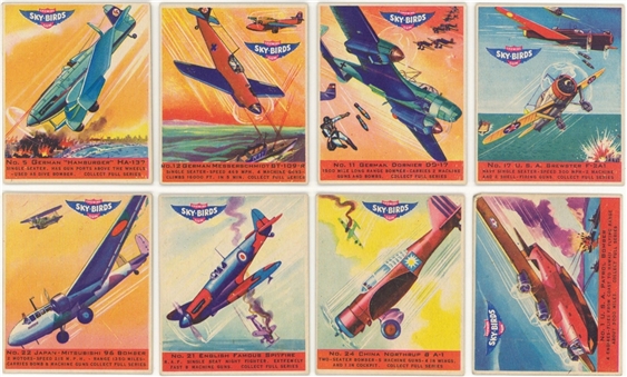 1941 R137 Goudey "Sky Birds" Gray Backs Complete Set (24) Plus Box and Wrapper